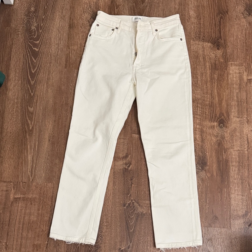 Agolde Women's Straight Leg Jeans in Cream